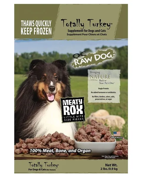 2 Lb OC Raw Meat Only Turkey Meaty Rox Treat - Health/First Aid